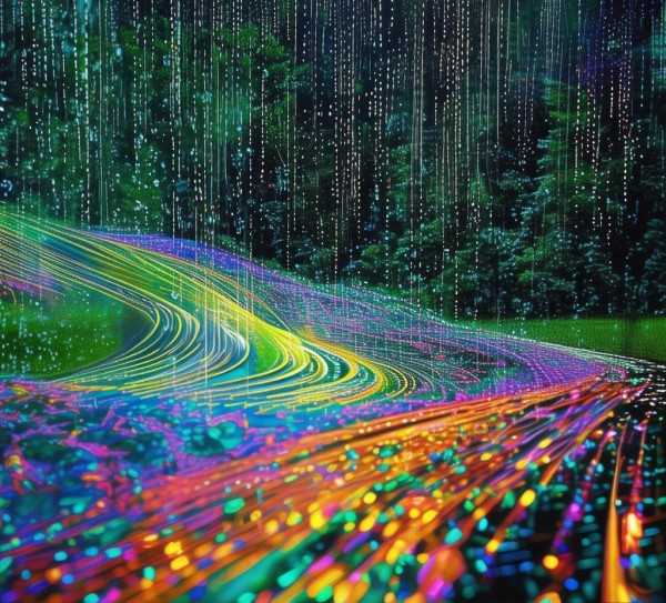 科技与自然,从代码到雨的视觉盛宴 科技与自然,从代码到雨的视觉盛宴